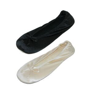 Isotoner Women's Satin Classic Ballerina Slippers (Pack of 2)
